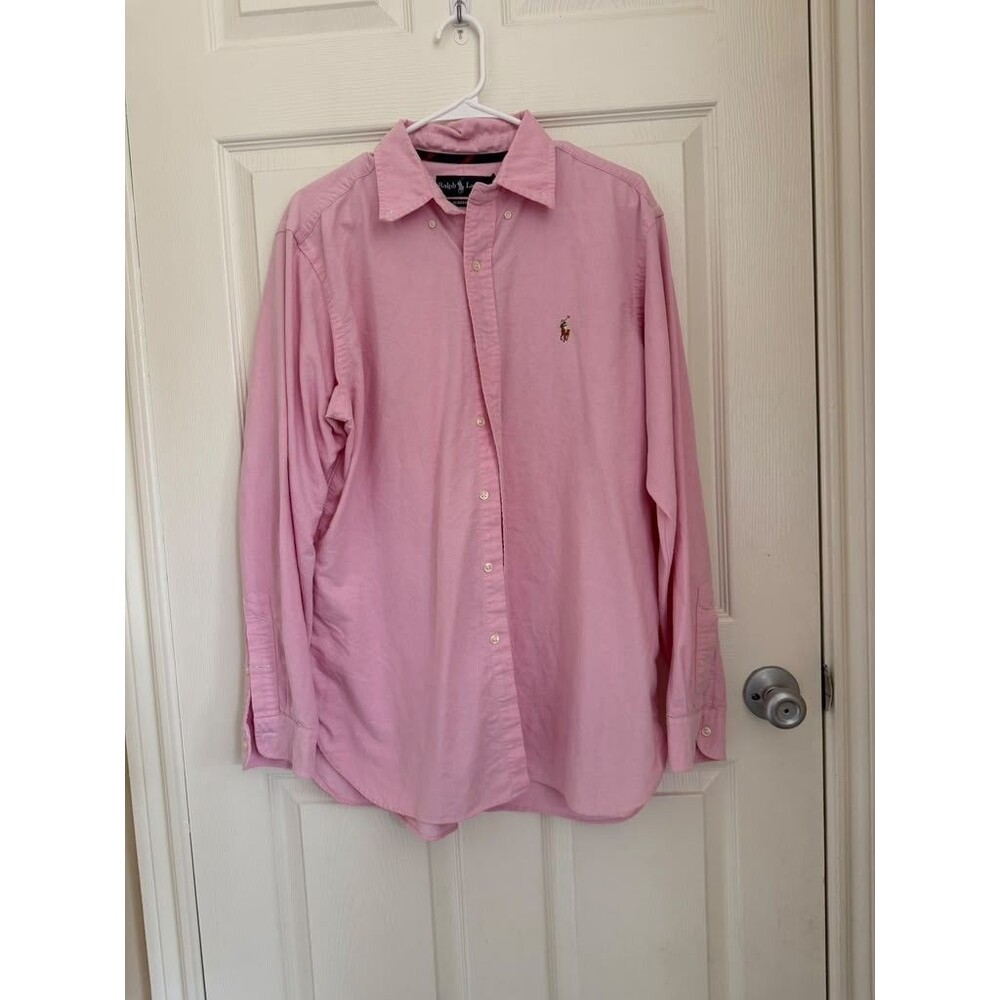 Ralph Lauren Classic Fit Pink Oxford Shirt Mens L